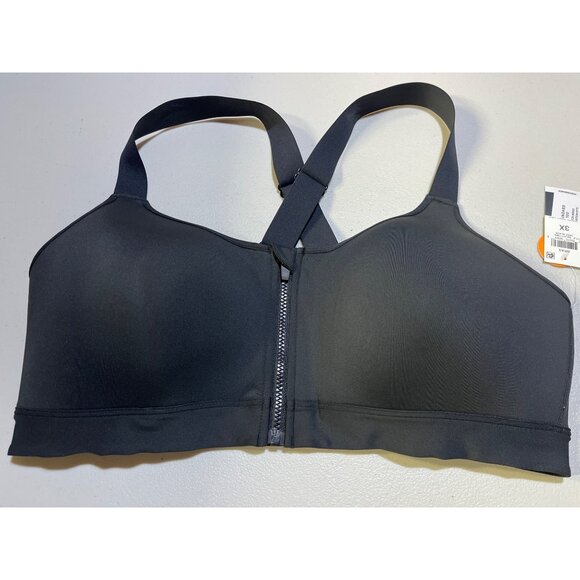 Ideology Other - Ideology Womens Size 3X Sports Bra With Zip Front Closure Medium Support Black